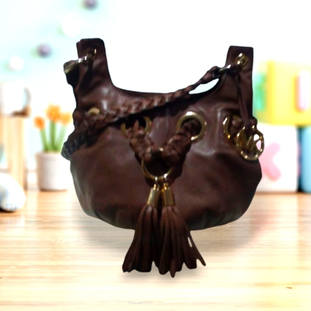 Michael kors Brown tassel should bag. Braided strap.